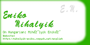 eniko mihalyik business card